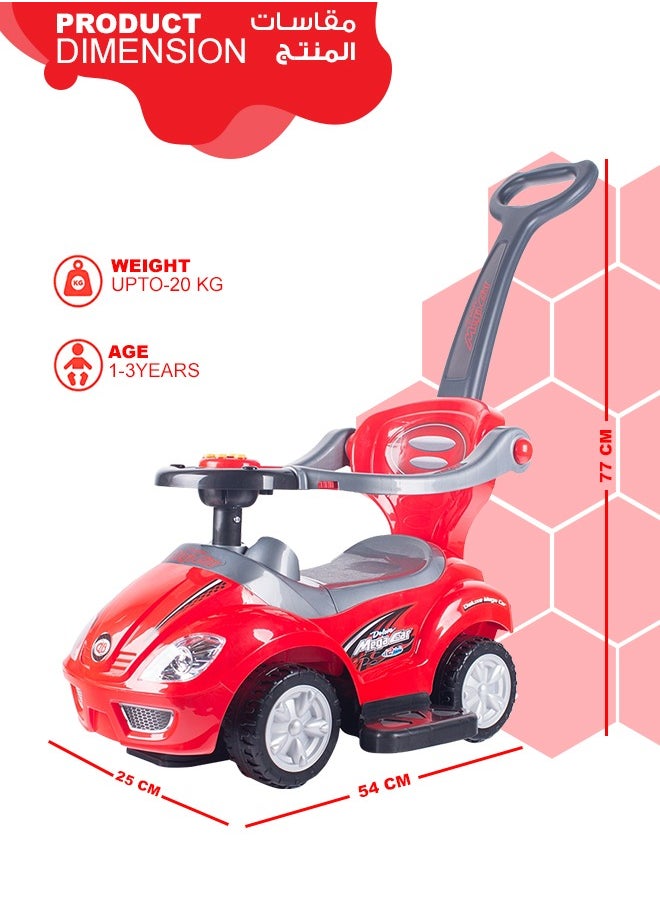 Fitness World 3 in 1 Ride On Car Toy for Kids with Barrier and Backrest, Adjustable  - Image 3