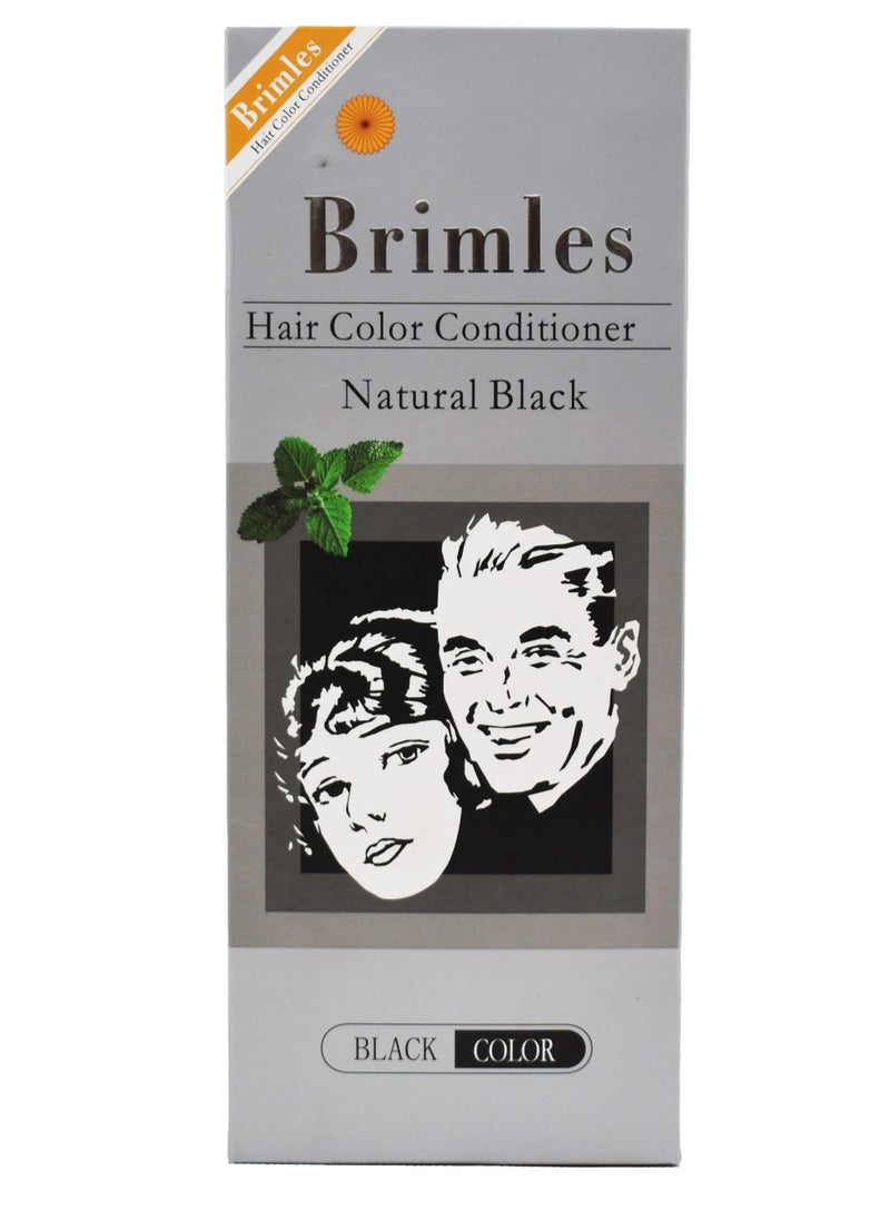Generic ORGANIC COSMETIC Brimles Hair Color Conditioner Natural Black 2x500ml Organic Black Hair Color for Men and Women Black Hair Color dye  - Image 1