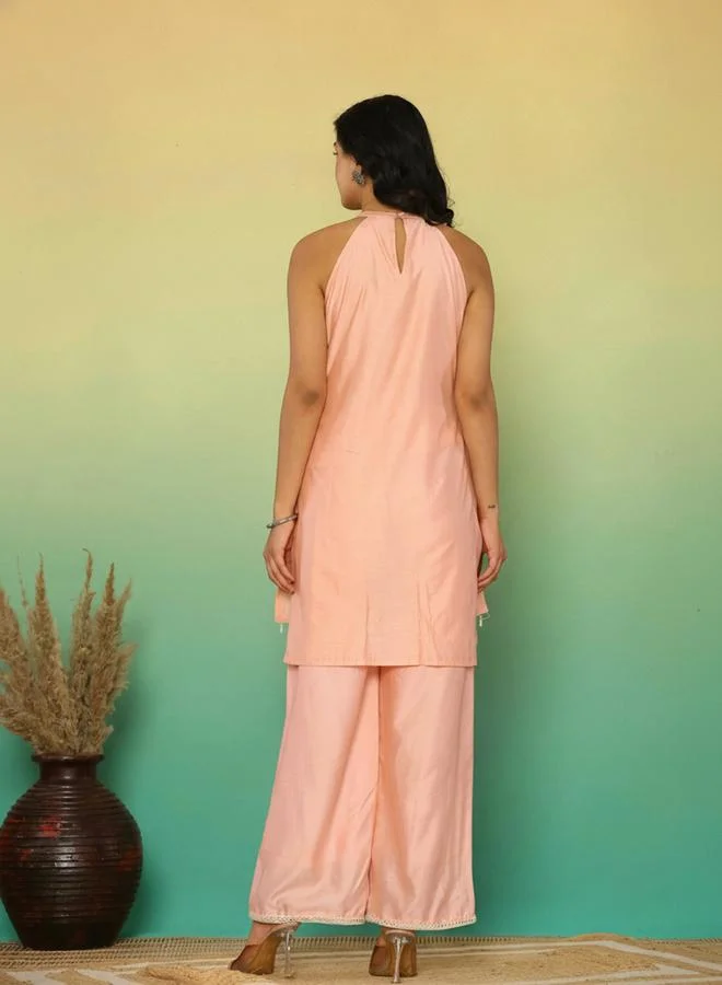 Kasya  Women Longline Halter Neck Tunic and Pants Co-Ords for Women | Best Price UAE