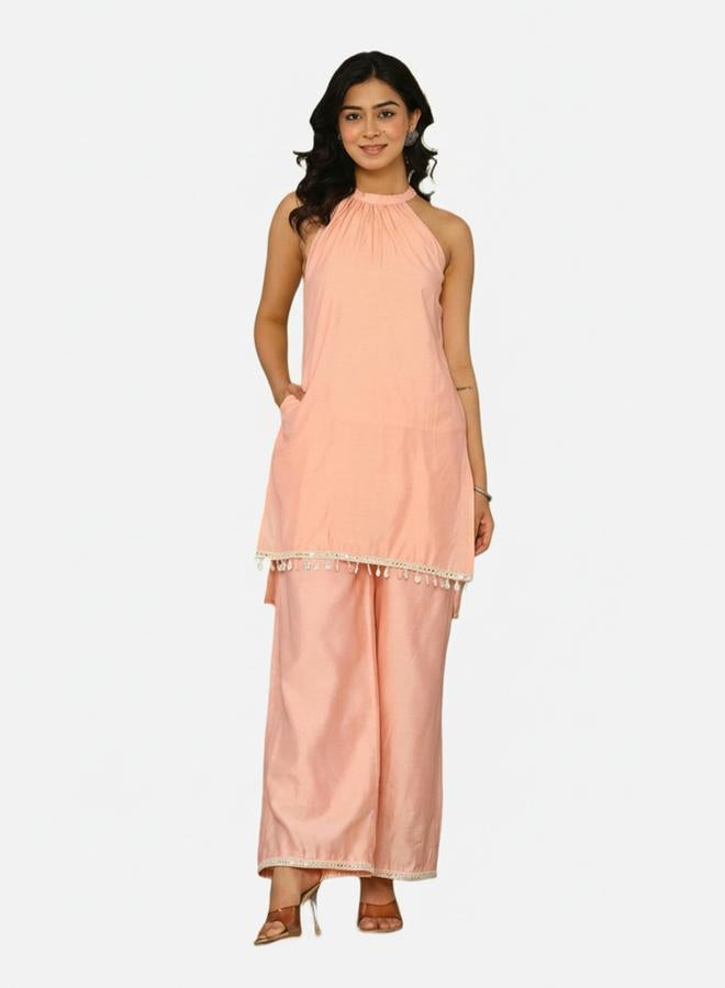 KASYA Women Longline Halter Neck Tunic and Pants Co-Ords - Image 1