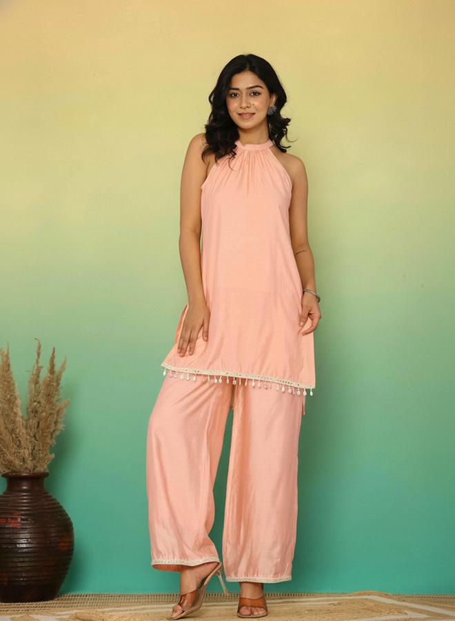 KASYA Women Longline Halter Neck Tunic and Pants Co-Ords - Image 3