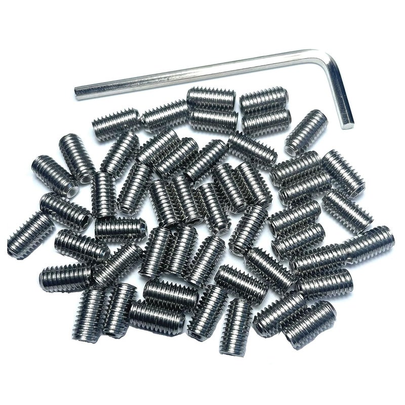 ZDingTech 50pcs Set Screws 10-32 x 3/8 inch 304 Stainless Steel Allen Head Hex Hexagon Socket Set Screws with 3/32 Allen Wrench,Set Grub Screws Hex Allen Head Socket Set Screws.(3/8" Length) - Image 1