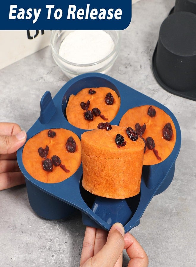 Webake 2PCS Jumbo Silicone Air Fryer Muffin Pan for Baking, 4-Cavity Egg Bites Silicone Mold, Nonstick BPA Free Muffin Tins Baking Cups - Image 3