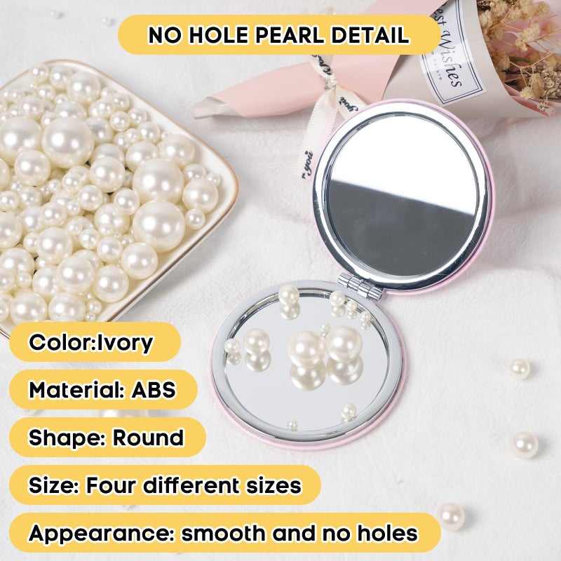 Goensjt 1300PCS Pearls for Vase Filler,Ivory Pearl Beads with No Hole,Vase Filler Fake Pearls, Artificial Plastic Pearl Beads for Table Scatters, Wedding Party,Decoration - Image 3