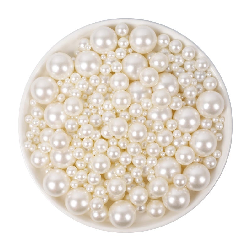 Goensjt 1300PCS Pearls for Vase Filler,Ivory Pearl Beads with No Hole,Vase Filler Fake Pearls, Artificial Plastic Pearl Beads for Table Scatters, Wedding Party,Decoration - Image 5