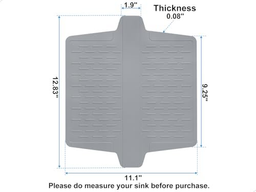 VELOVYO Sink Saddle, Divider Mat, Kitchen Sink Mat, Silicone Protector, No Smell, Never Stain, Ultra Soft, 12.83'' x 11.1'' - Image 5