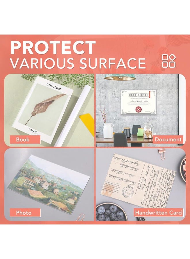 ZENOWICK 4 Rolls Clear Contact Paper, Plastic Book Covers 13.5 in x 5 ft, Contact Paper Peel and Stick, Clear Self Adhesive Protective Liner Papers Protector for Crafts Paperback Textbook Hard Covers Documents - Image 5