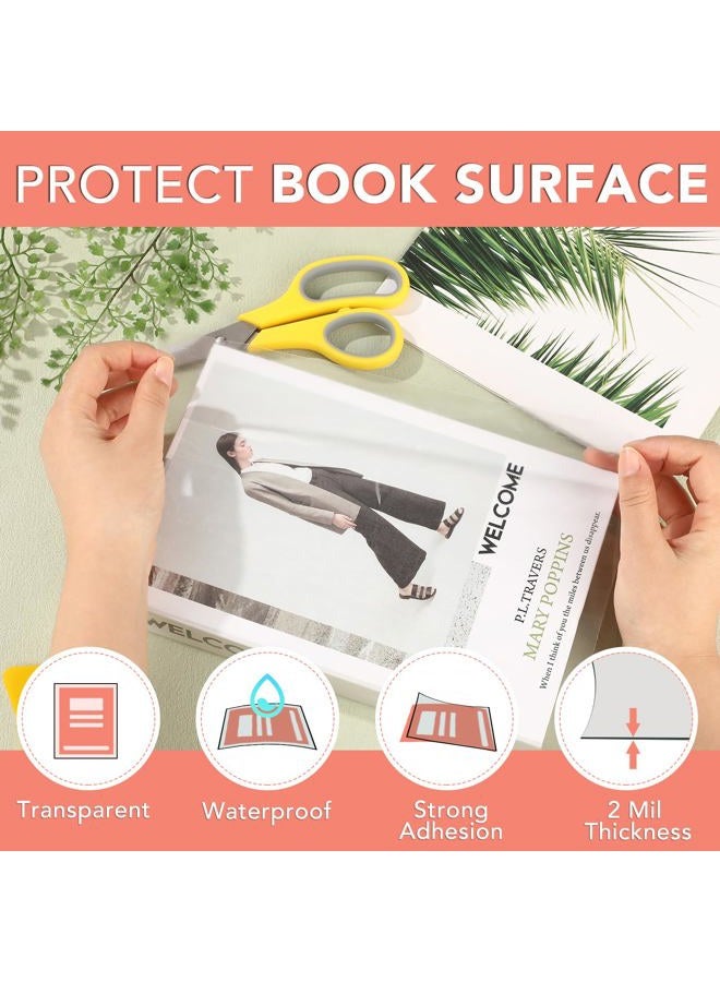 ZENOWICK 4 Rolls Clear Contact Paper, Plastic Book Covers 13.5 in x 5 ft, Contact Paper Peel and Stick, Clear Self Adhesive Protective Liner Papers Protector for Crafts Paperback Textbook Hard Covers Documents - Image 4