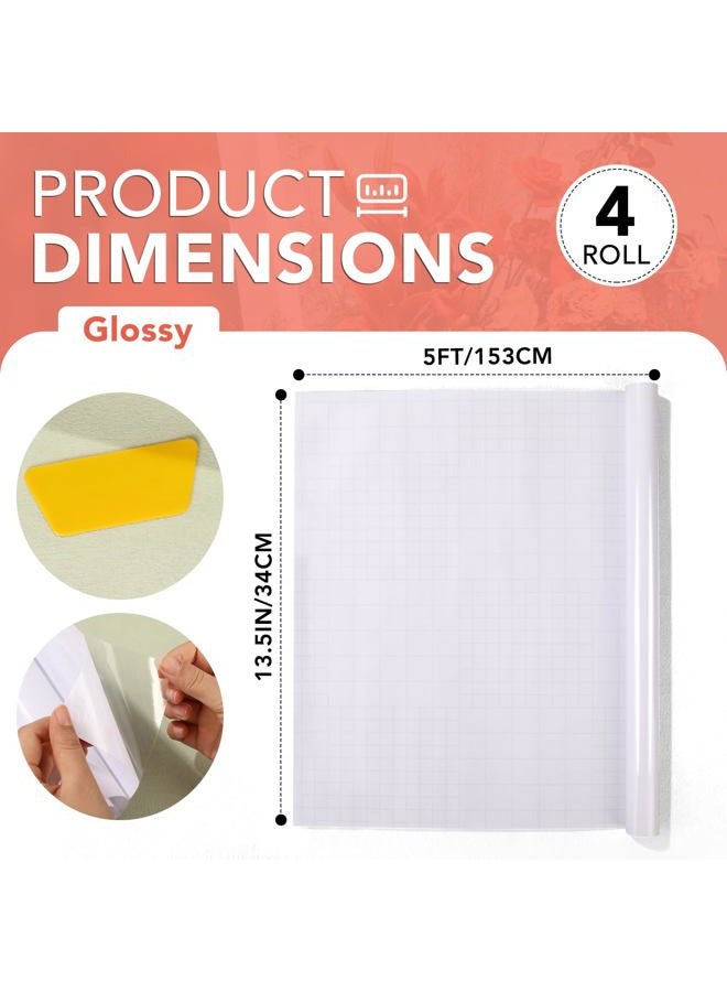 ZENOWICK 4 Rolls Clear Contact Paper, Plastic Book Covers 13.5 in x 5 ft, Contact Paper Peel and Stick, Clear Self Adhesive Protective Liner Papers Protector for Crafts Paperback Textbook Hard Covers Documents - Image 3