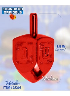 Izzy 'n' Dizzy Hanukkah Dreidels Multi Color Metallic Dreidel 10 Pack Medium  - Image 2