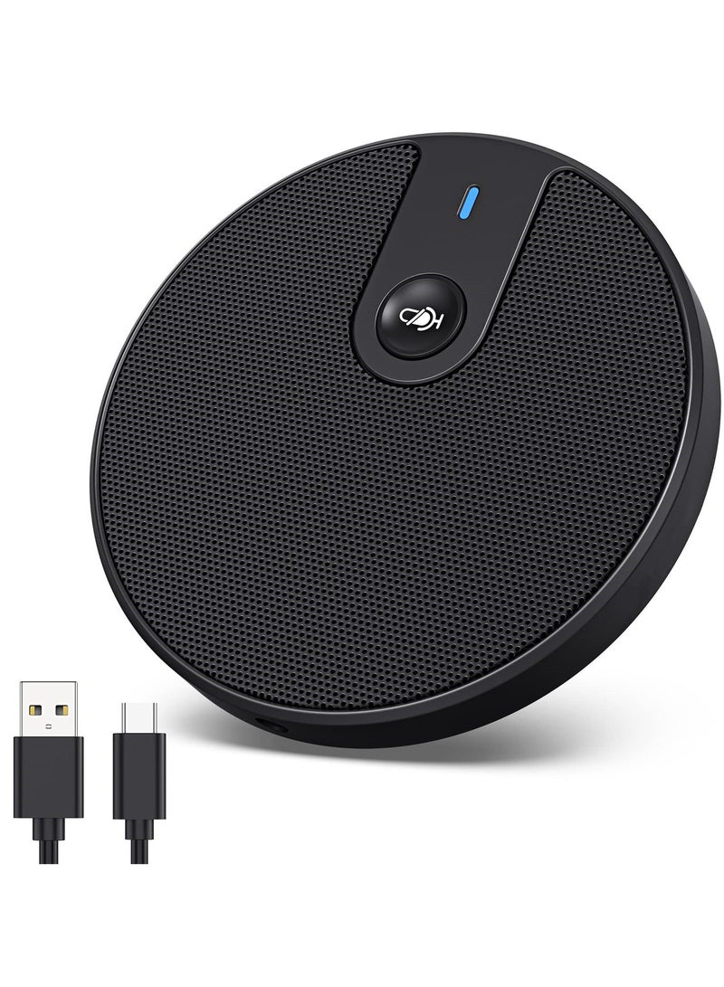 SYOSI Conference Microphone, 360° Omnidirectional Condenser Microphone for Video Conference, Zoom Meeting, Skype Chatting, Plug & Play with 3.5mm Aux Jack, USB and Mute Button - Image 1