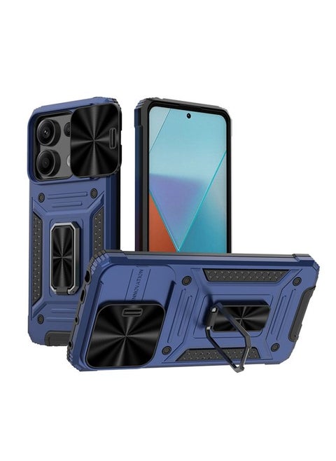 Case Cover For Xiaomi Redmi Note 13 Pro 5G Camshield Robot TPU Hybrid PC Phone Case Blue