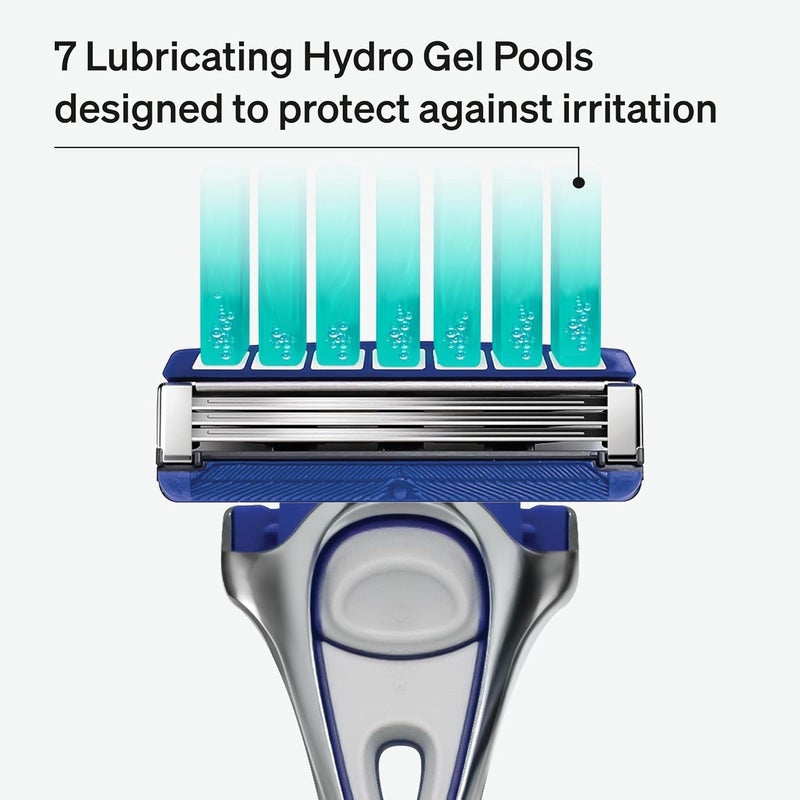 schick شيفك هايدرو 3 شفرات ثلاثية لتعبئة ماكينة الحلاقة - 4 قطع مع خزان جل مرطب وحراس للبشرة - Image 4