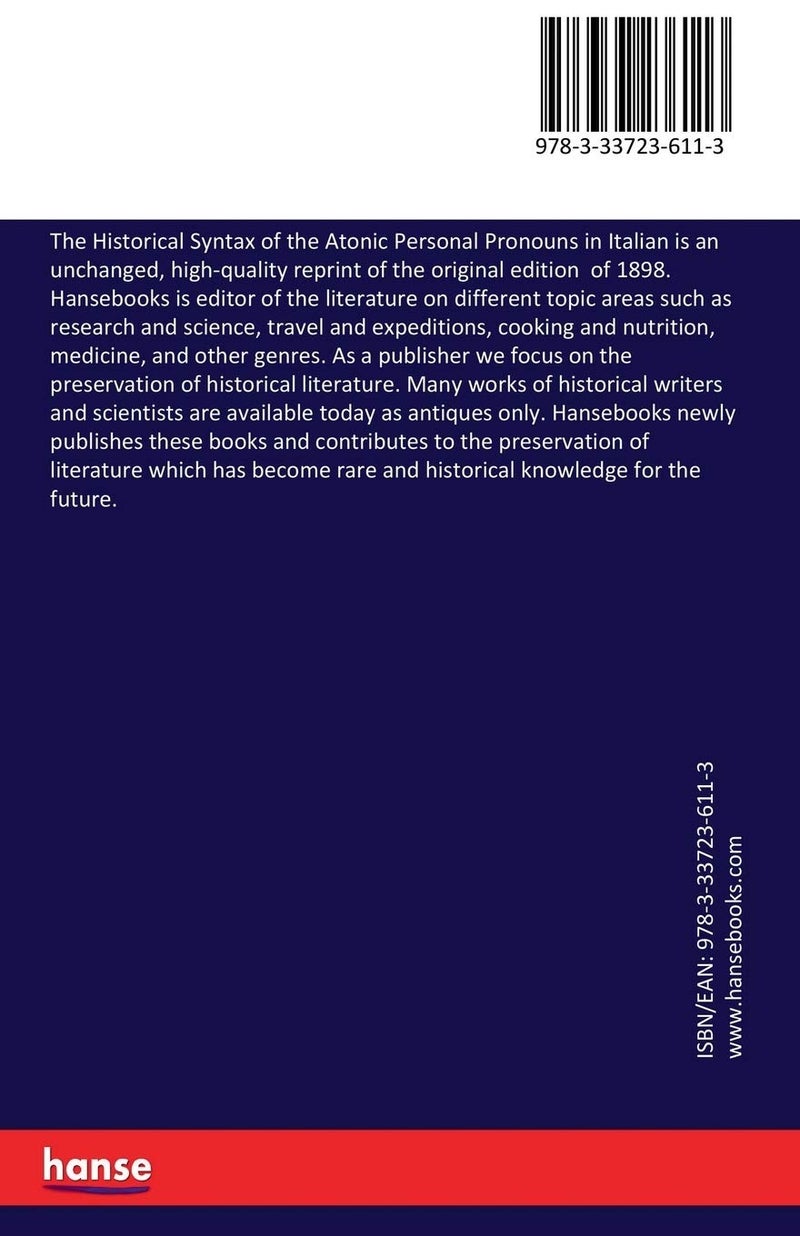 The Historical Syntax of the Atonic Personal Pronouns in Italian - Image 2