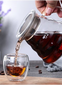 Brutelle Pour Over Coffee Dripper 600ML Glass Coffee Maker with Filter Cup and Paper Hand Drip Coffee Brewer Portable Handmade Coffee Drip Kettle for Travel Camping Office Home  - Image 2
