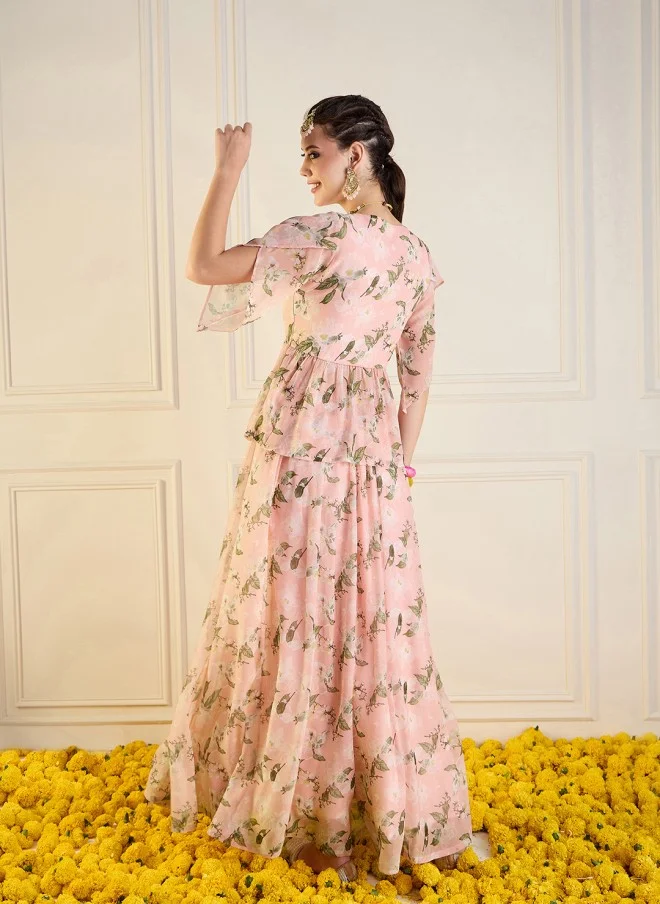 ساسافراس Floral Printed Top And Skirt Co-Ords For Women