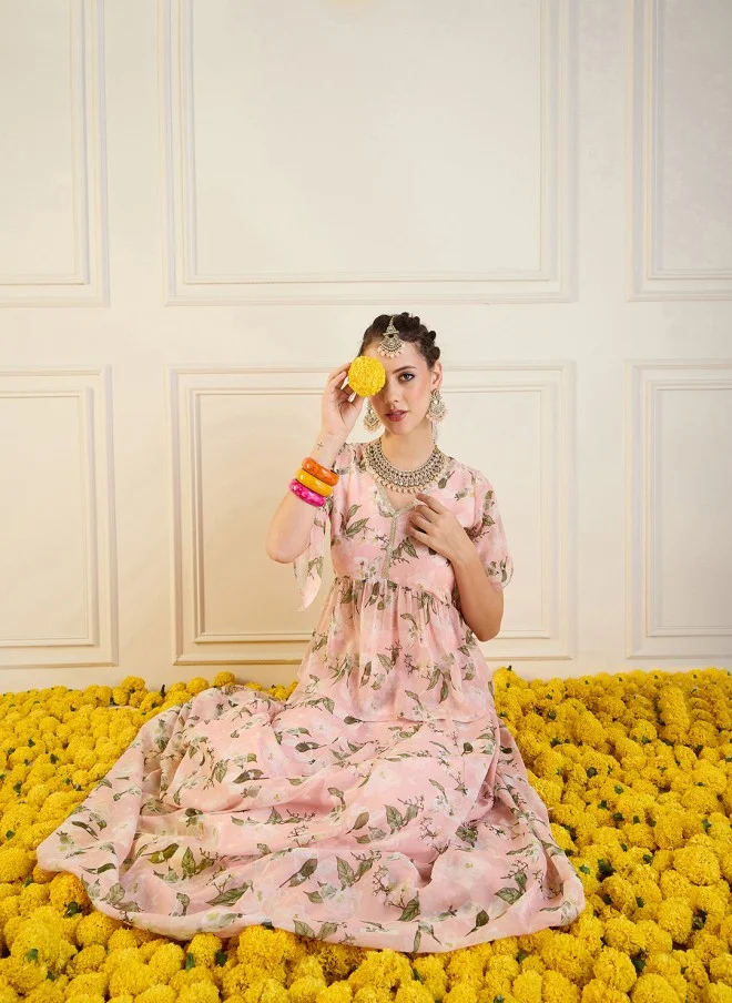 ساسافراس Floral Printed Top And Skirt Co-Ords For Women