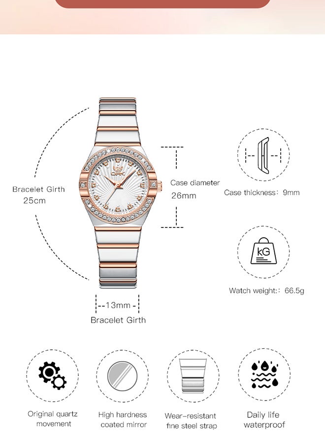 OPK Fashion Business Ladies Watch Waterproof Luminous Quartz Watch 6042 - Image 4