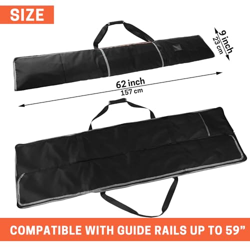 ZELARMAN Premium Guide Rail Bag, Double Side Track Saw Bag, Protective Carrying Case for 55-60 Inch Guide Rail Tracks - Image 2