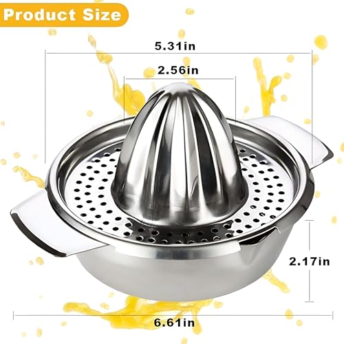 NOHUNT Manual Hand Press Juicer Manual citrus Juicer Orange Juicer manual juicer for fruits Citrus Press Juicer Hand squeezer juicer and Vegetable Juicer (Stainless Steel BIG SIZE 500ML) - Image 2