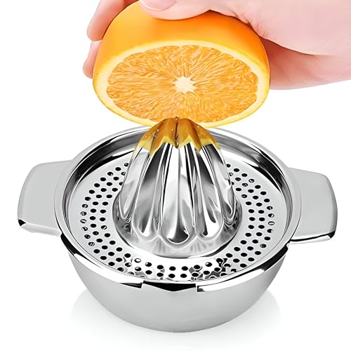 NOHUNT Manual Hand Press Juicer Manual citrus Juicer Orange Juicer manual juicer for fruits Citrus Press Juicer Hand squeezer juicer and Vegetable Juicer (Stainless Steel BIG SIZE 500ML) - Image 1
