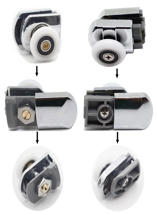 BENLIUDH Shower Door Rollers, 26mm Wheel Diameter Home Bathroom DIY Replacement Parts(2 Upper Rollers and 2 Bottom Rollers) - Image 2