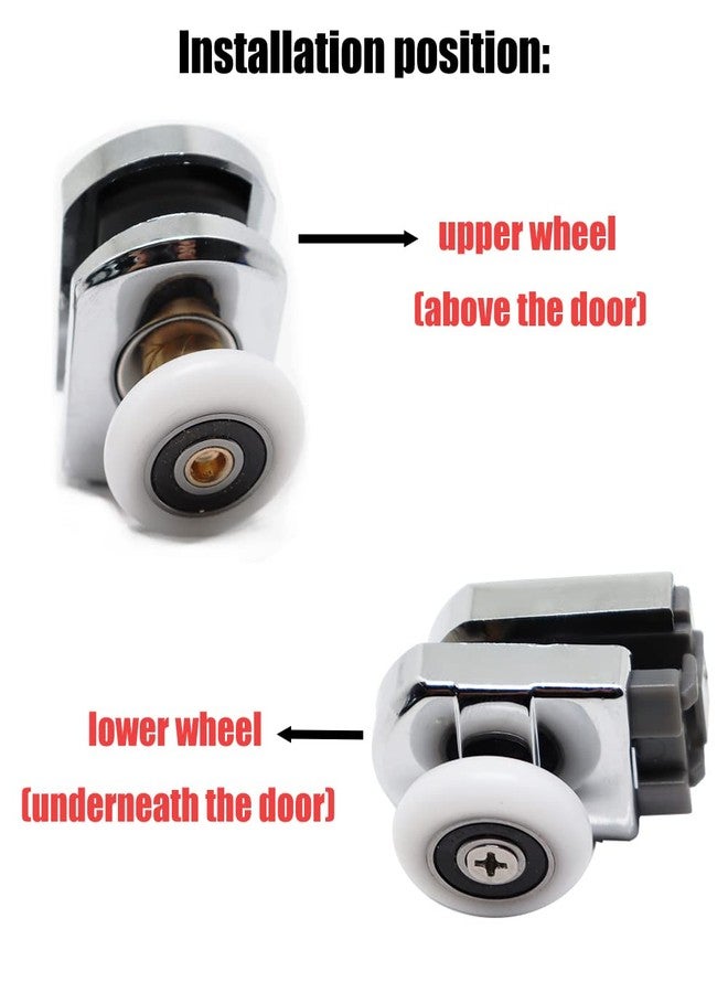 BENLIUDH Shower Door Rollers, 26mm Wheel Diameter Home Bathroom DIY Replacement Parts(2 Upper Rollers and 2 Bottom Rollers) - Image 4