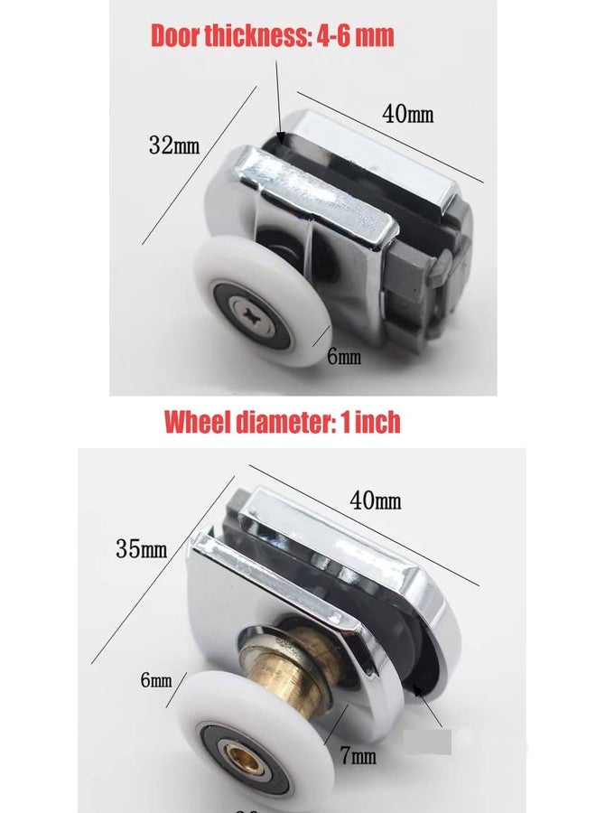 BENLIUDH Shower Door Rollers, 26mm Wheel Diameter Home Bathroom DIY Replacement Parts(2 Upper Rollers and 2 Bottom Rollers) - Image 3