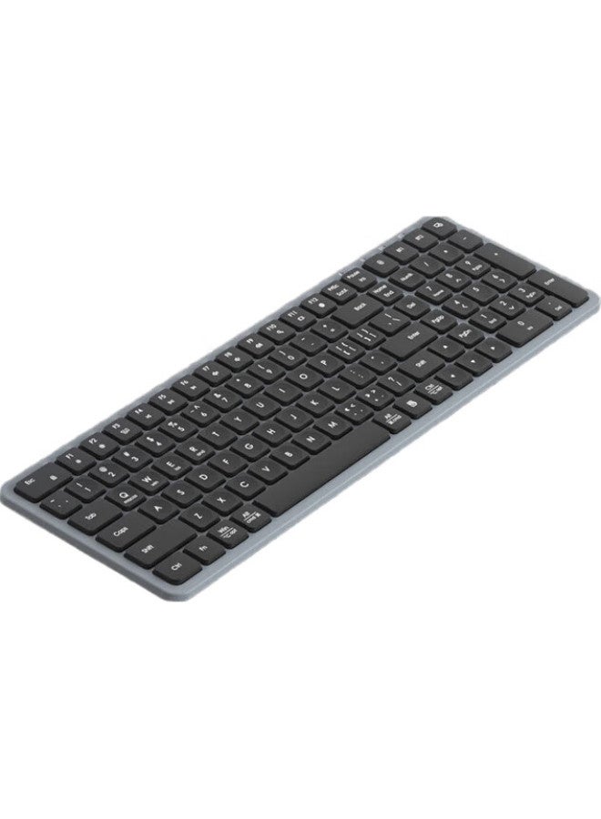 B.O.W Hangshi (Bow) K670Dl Dual-Mode Wireless Bluetooth Charging Keyboard, Home Office Tablet Phone Laptop Quiet Keyboard, Black And Gray - Image 3