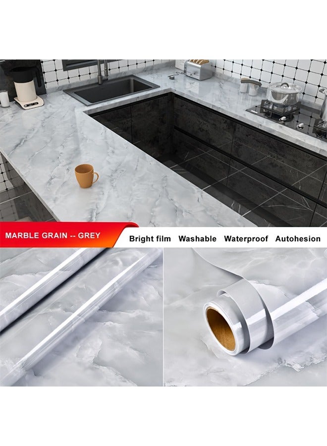 Kitchen Countertop Self-Adhesive Waterproof  Wallstickers Grey 40x300cm  - Image 2