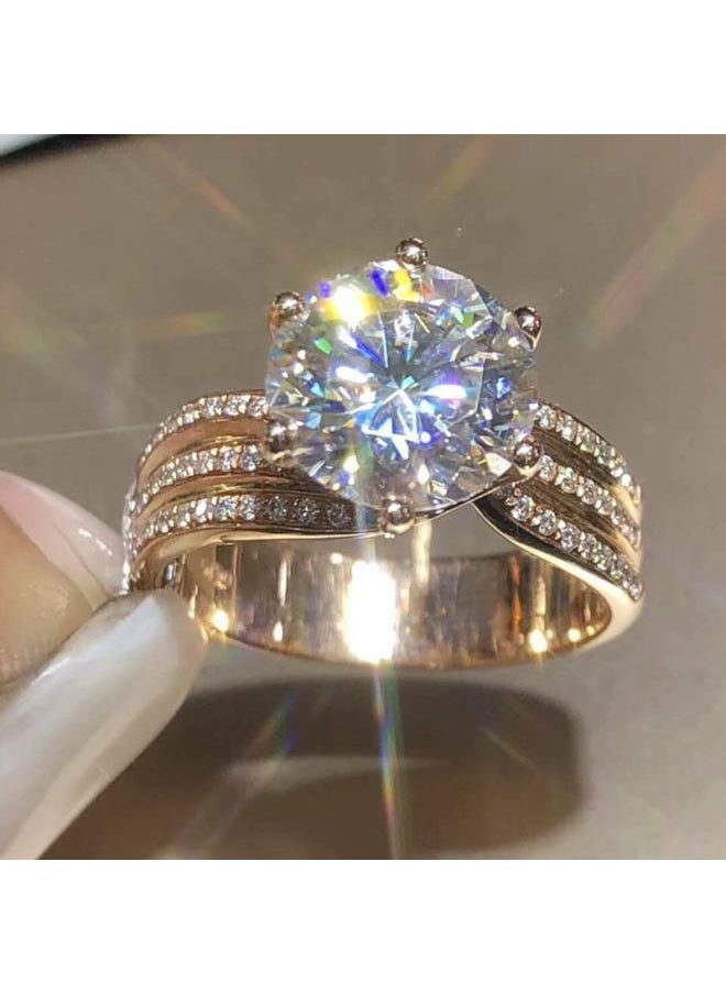 Generic Chenrui Jewelry Light Luxury Diamond White Zircon White Ring European And American Popular Accessories 
