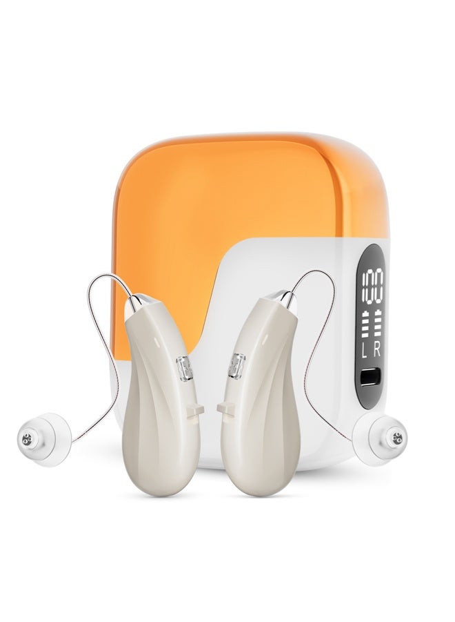 جي سي سي جوو أجهزة سمع قابلة لإعادة الشحن لكبار السن والبالغين – شبه غير مرئية، سهلة التعديل ذاتياً، بخاصية تقليل الضوضاء الذكية، صوت فائق الجودة، لفقدان السمع الخفيف إلى المتوسط - Image 1