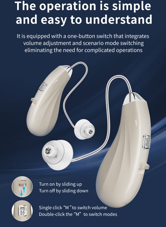 جي سي سي جوو أجهزة سمع قابلة لإعادة الشحن لكبار السن والبالغين – شبه غير مرئية، سهلة التعديل ذاتياً، بخاصية تقليل الضوضاء الذكية، صوت فائق الجودة، لفقدان السمع الخفيف إلى المتوسط - Image 5