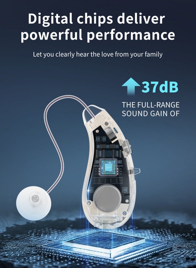 جي سي سي جوو أجهزة سمع قابلة لإعادة الشحن لكبار السن والبالغين – شبه غير مرئية، سهلة التعديل ذاتياً، بخاصية تقليل الضوضاء الذكية، صوت فائق الجودة، لفقدان السمع الخفيف إلى المتوسط - Image 4