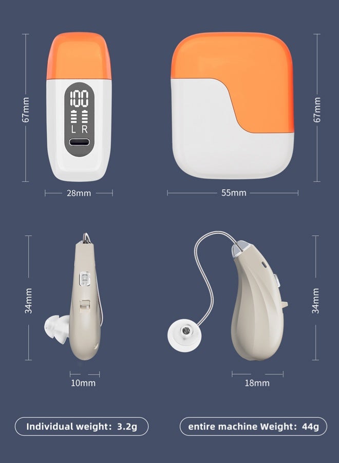 جي سي سي جوو أجهزة سمع قابلة لإعادة الشحن لكبار السن والبالغين – شبه غير مرئية، سهلة التعديل ذاتياً، بخاصية تقليل الضوضاء الذكية، صوت فائق الجودة، لفقدان السمع الخفيف إلى المتوسط - Image 3