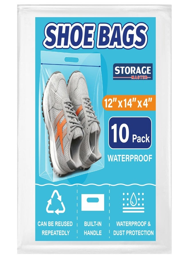 STORAGE MASTER Waterproof Shoe Bags for Travel Packing Storage, Smellproof Travel Essentials Bag for Men and Women, Clear (10-pack) - Image 1