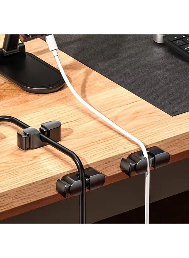 White 5 Pack Self Adhesive Cord Organizers With Spring Clamp Cable Management Clips - Image 5