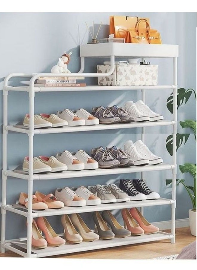 BLOOMING TIME - 6-Layer Thickened Independent Shoe rack, Metal Load-Bearing Storage Rack, Vertical Storage Rack Next To The Door, Porch, And Wardrobe, Multi-Layer Storage (White) - Image 1