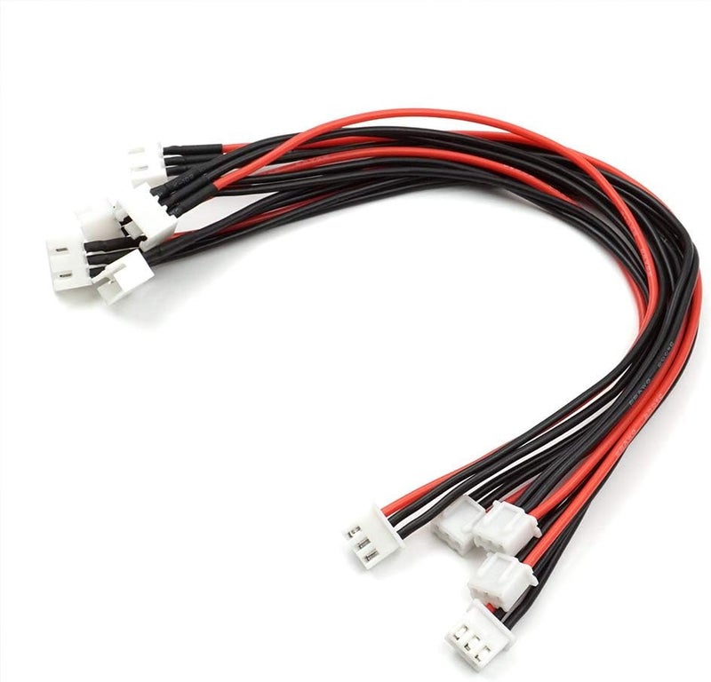 elechawk JST-XH 2S Balance Plug Extension Lead Wire 200mm 5 PCS for LiPo Battery Balance Charging 22AWG Silicone - Image 2