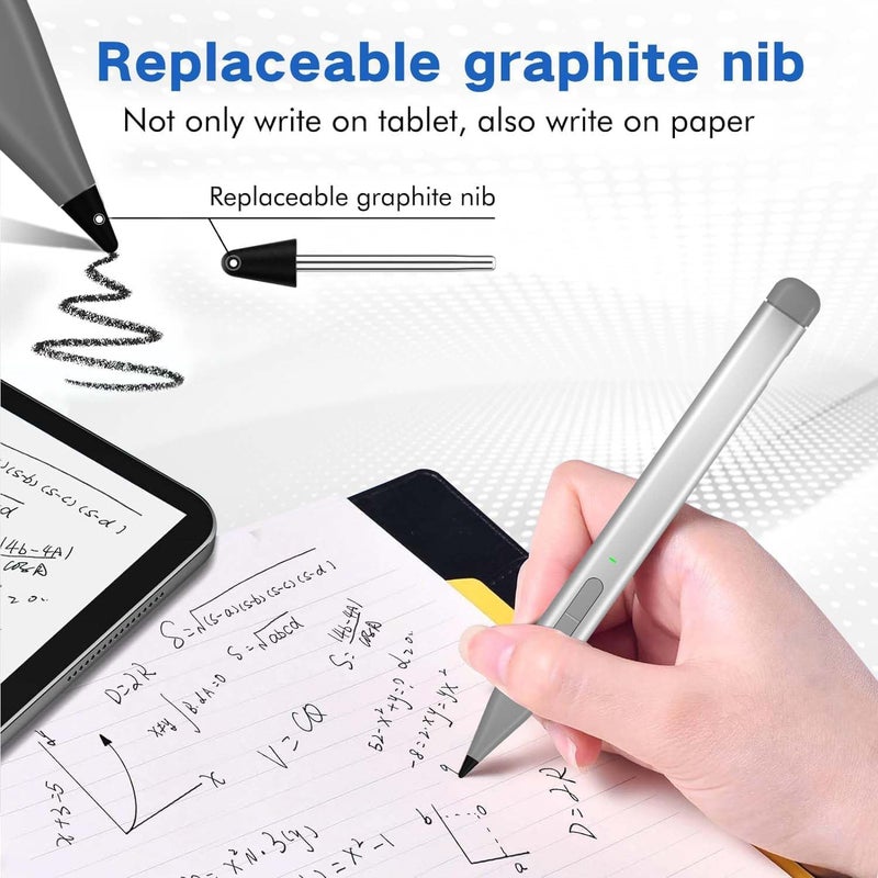 KASTWAVE Slim Pen 2 for Microsoft Surface with 4096 Pressure, Eraser & Right-Click, Palm Rejection, Graphite Nib, For Surface Pro 11/10/9/8-3/X, Surface Go 3-1, Book 3-1, Laptop1-3, Surface Studio 2+/2/1 - Image 3