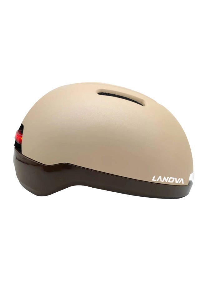 Chocolate Brown Matte Breathable Cycling Helmet For Bicycles, Mountain Bikes, Smart Helmet With Brake And Turn Signal Customization