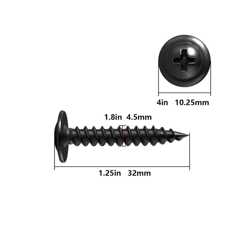 Wensilon Store (200 pcs) #10×1-1/4" Black Phillips Truss Head Wood Screws Quick Metal Self Tapping - Image 3