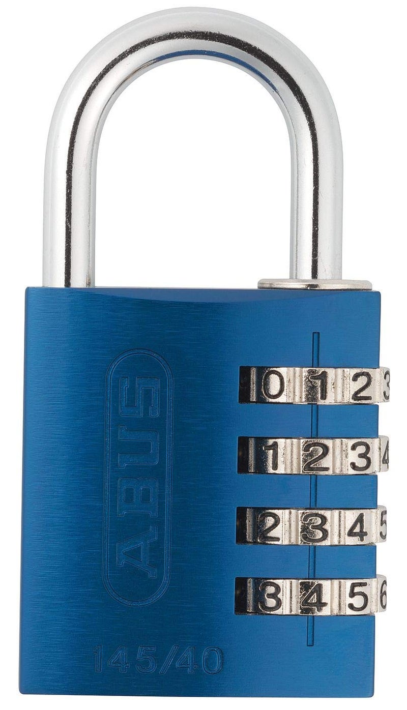 أباس قفل تركيبة ABUS 145/40 C بهيكل 40 مم وأربعة أقراص قابلة لإعادة الضبط باللون الأزرق - Image 1