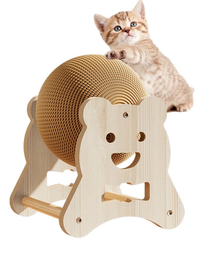 Cat Scratching Post, Cat Scratch Toy, Natural Sisal Cat Scratching Ball Cute Sisal Rope Cat Scratcher Rotating Ball Interactive Toys Nail Scratching Boll for Indoor Cats,Let Your Kitties Scratch,Play & Rest ,Easy to Assemble - Image 5