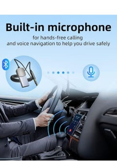 ESSAGER Aux Bluetooth Adapter for Car, Noise Cancelling Bluetooth 5.0 Receiver,Lossless Music USB to 3.5mm Jack Audio Adapter with Built-in Microphone for Car Kits/Home Stereo/Handsfree Call Speaker  - Image 2