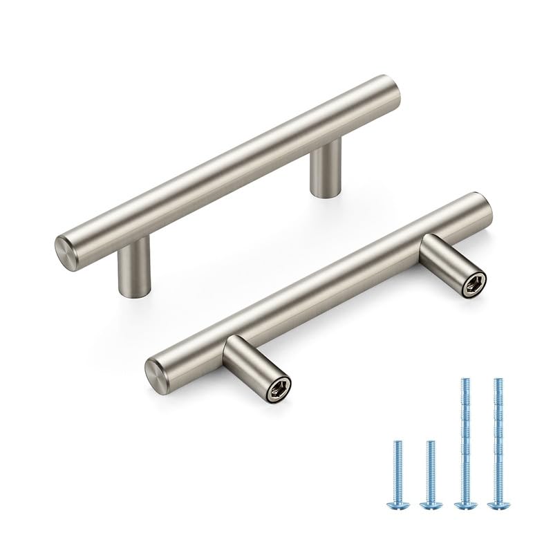 HOME EDIT Brushed Nickel Cabinet Handles 3 Inch Hole Spacing Stainless Steel Drawer Pulls for Cabinets, Dresser, Bathroom 30 Pack - Image 1