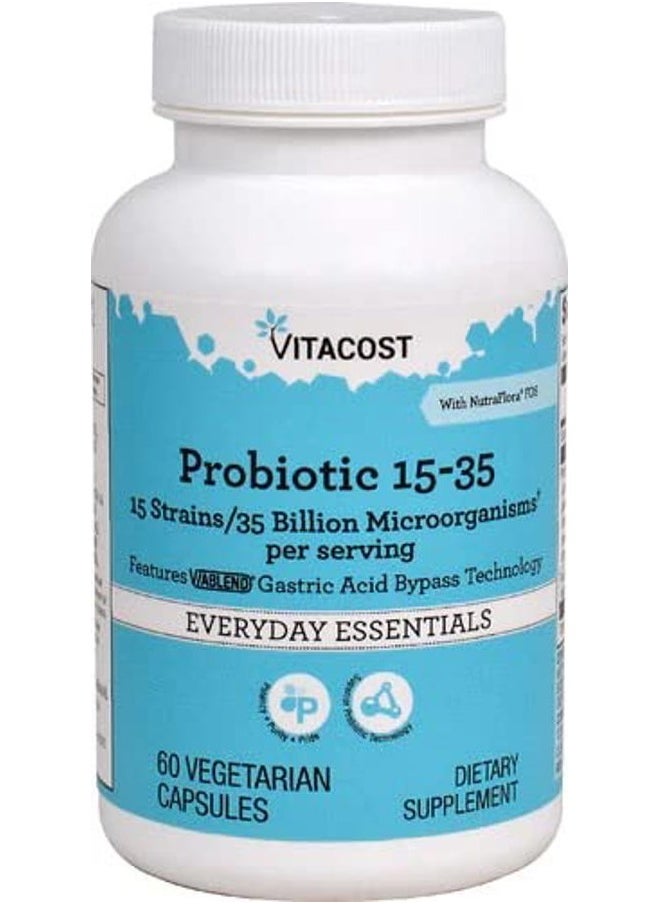 Vitacost Brand - Vitacost Probiotic 15-35 - 35 Billion CFU** - 60 Vegetarian Capsules - Image 1