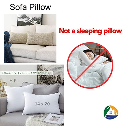 HFI Urban Arts Striped Fabric Luxury Cushion Fillers - Pack of 3 Pcs| 14 x 20 Inches| White | Conjugated Virgin Fiber Filling | Hotel Quality Linen - Image 2