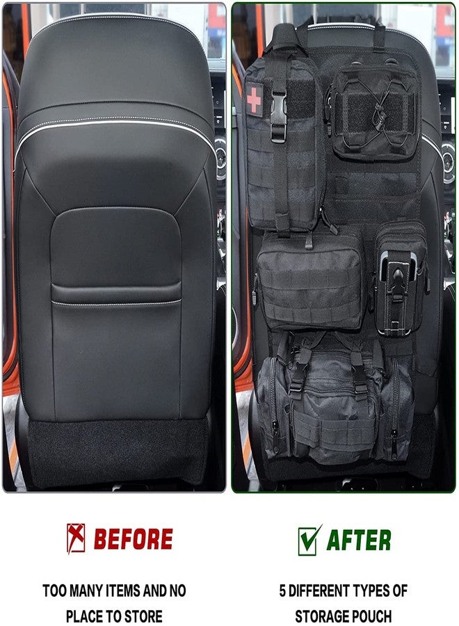 حقيبة تخزين/حقيبة تعليق خلفية للمقعد الأمامي من Z8 Tactical مع 5 حقائب، تناسب جميع أنواع المركبات - Image 2