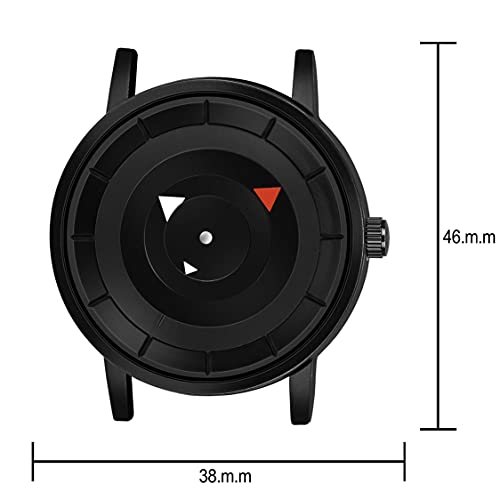 Acnos Watch Uniq Black Dial White Leather Belt Analogue Watch for Men Boys Pack of 1 - Image 3